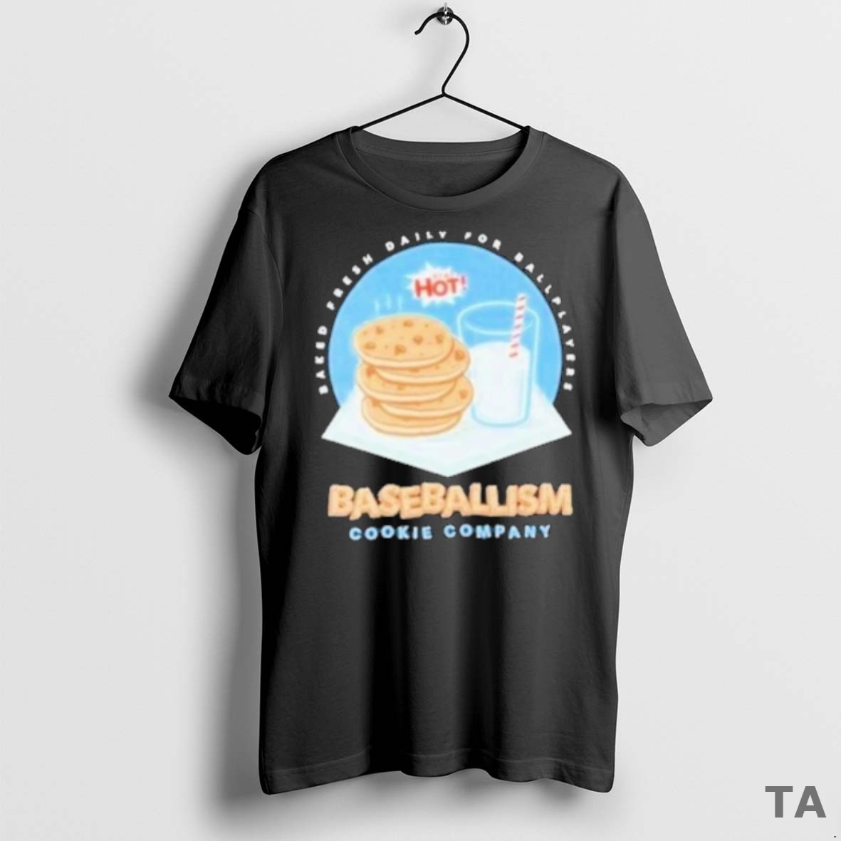 Top Baked Fresh Daily For Ballplayers Cookies Milk Baseballism T Shirt Sweater