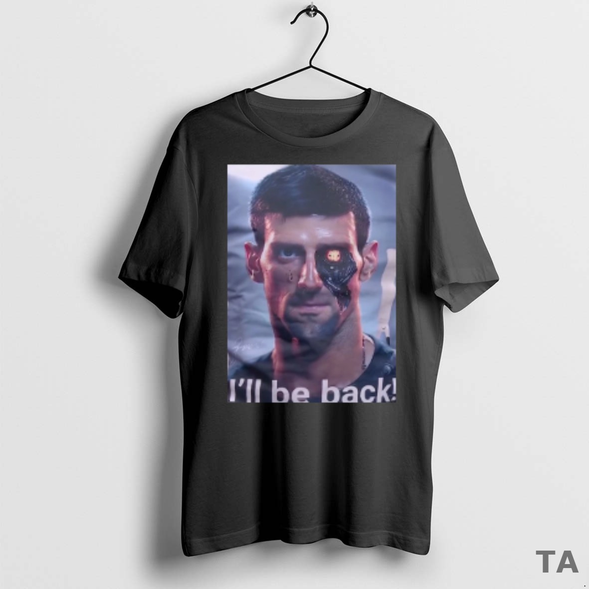 Top Fan At The Us Open Wearing Novak Djokovic Ill Be Back T Shirt Sweater