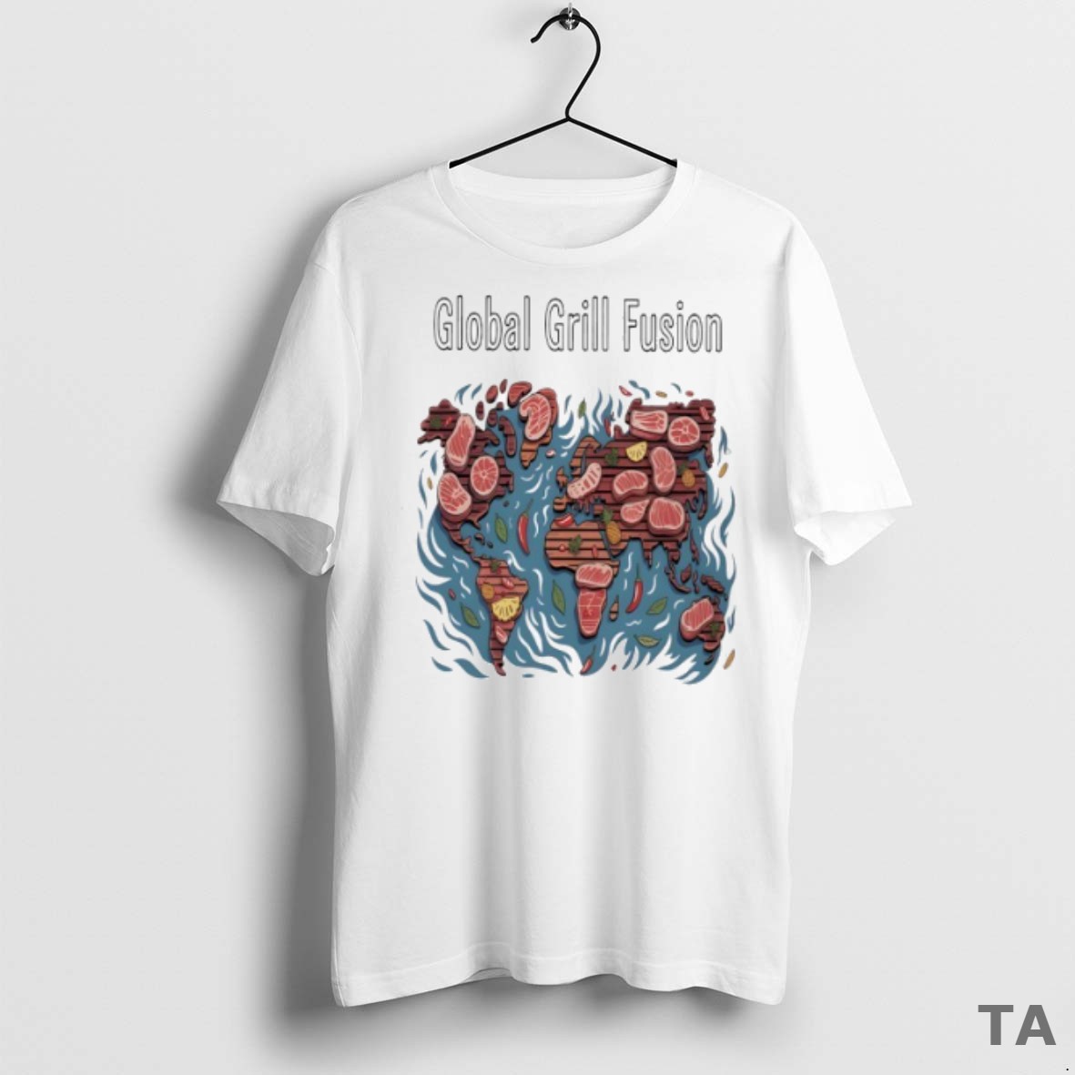 Top Global Grill Fusion Meat Map T Shirt Sweater