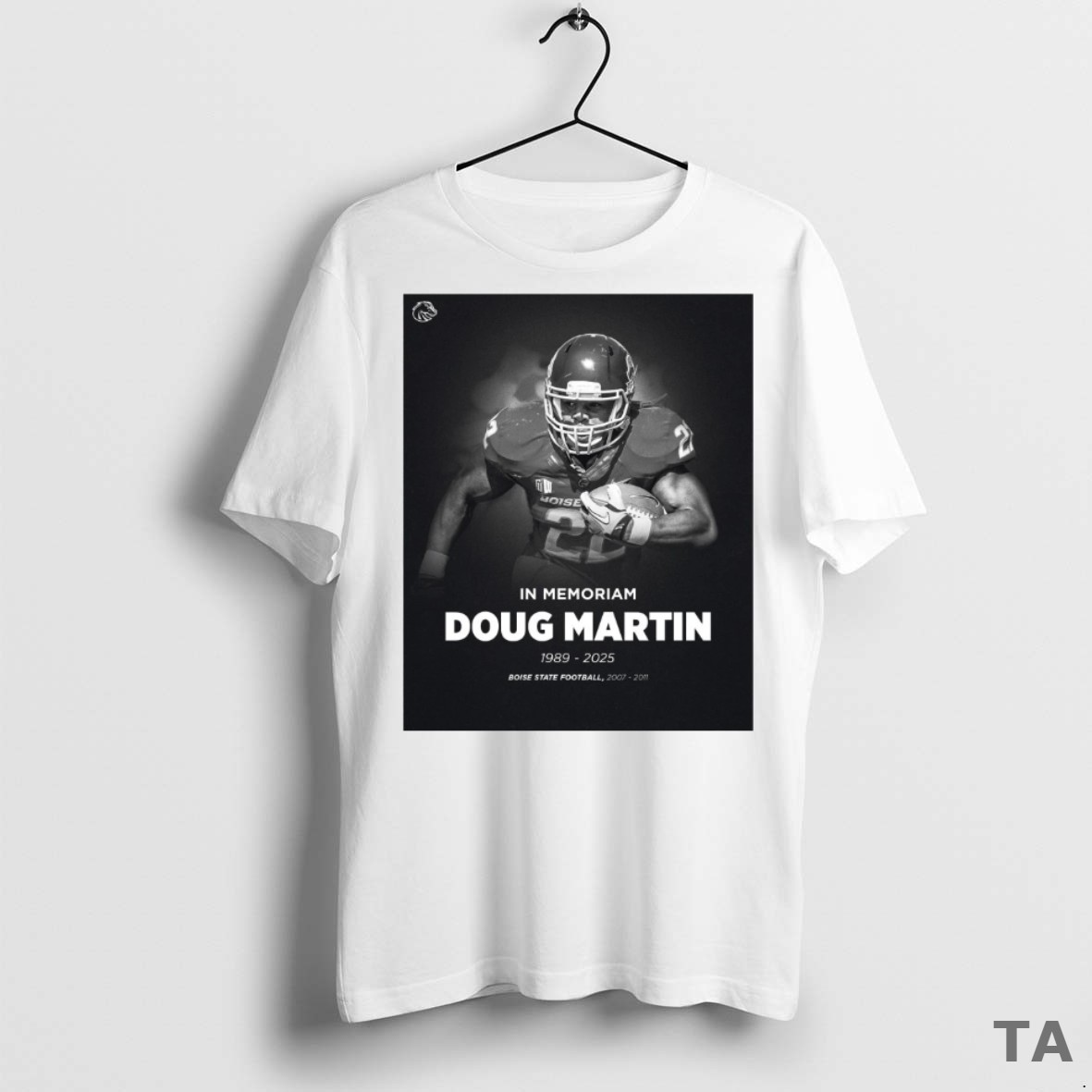 Top In Memoriam Doug Martin 1989 2025 Boise State Football 2007 2011 T Shirt Sweater