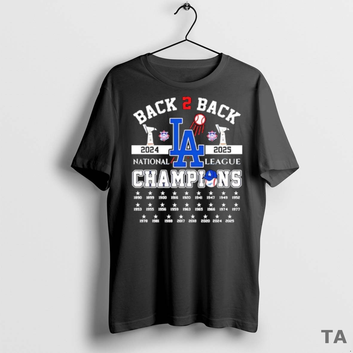 Top Los Angeles Dodgers B2b 2024 2025 National League Champions T Shirt Sweater