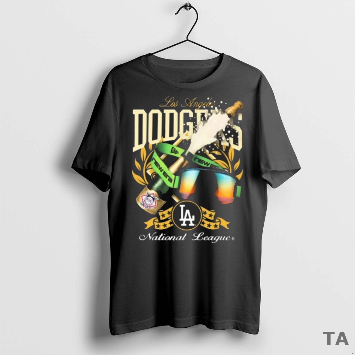 Top Los Angeles Dodgers New Era 2025 World Series Champagne Goggles T Shirt Sweater