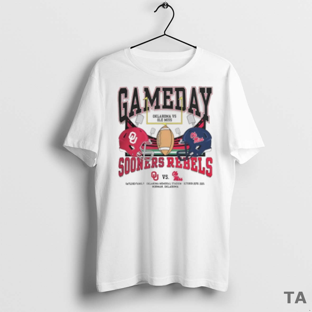 Top Oklahoma Sooners Vs Ole Miss Rebels Oklahoma Memorial Stadium Gameday Matchup 2025 T Shirt Sweater 2