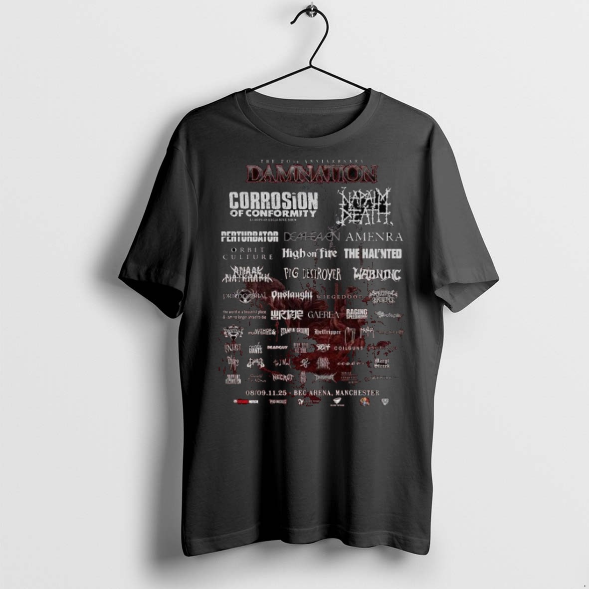 Top Premium Damnation Festival Lineup In Manchester Uk At Bec Arena On November 8 2025 Long Sleve T Shirts