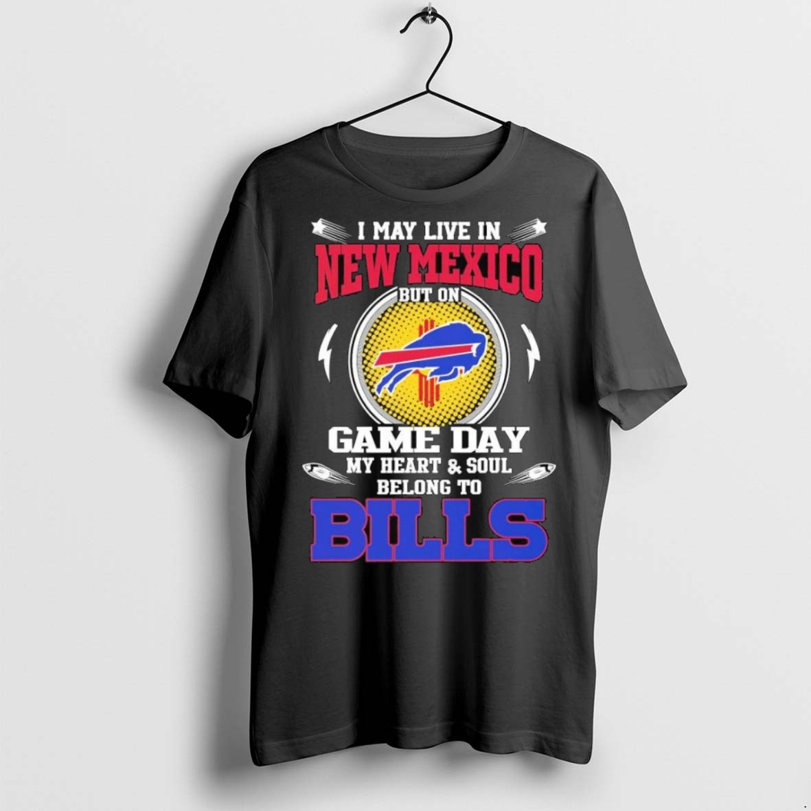 Top Premium I May Live In New Mexico But On Game Day My Heart Soul Belong To Buffalo Bills 2025 Long Sleve T Shirts