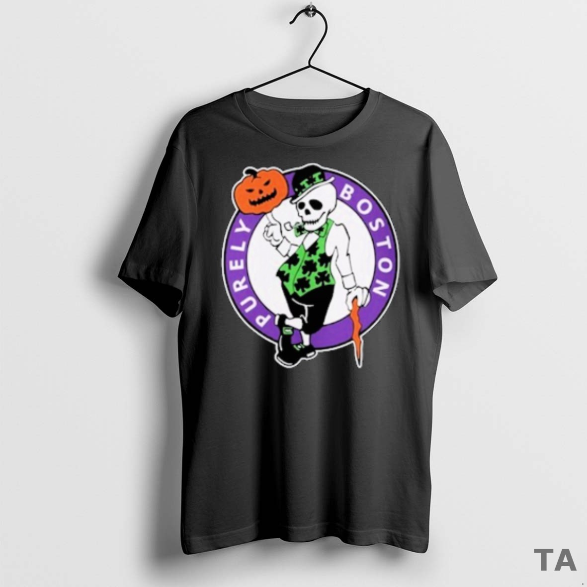 Top Purely Boston Celtics Haunted Hoops Halloween T Shirt Sweater