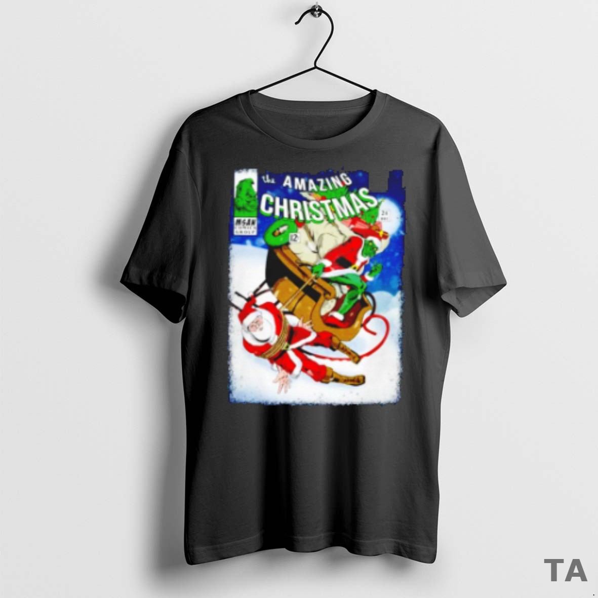 Top The Grinch And Santa Claus The Amazing Christmas Comic T Shirt Sweater