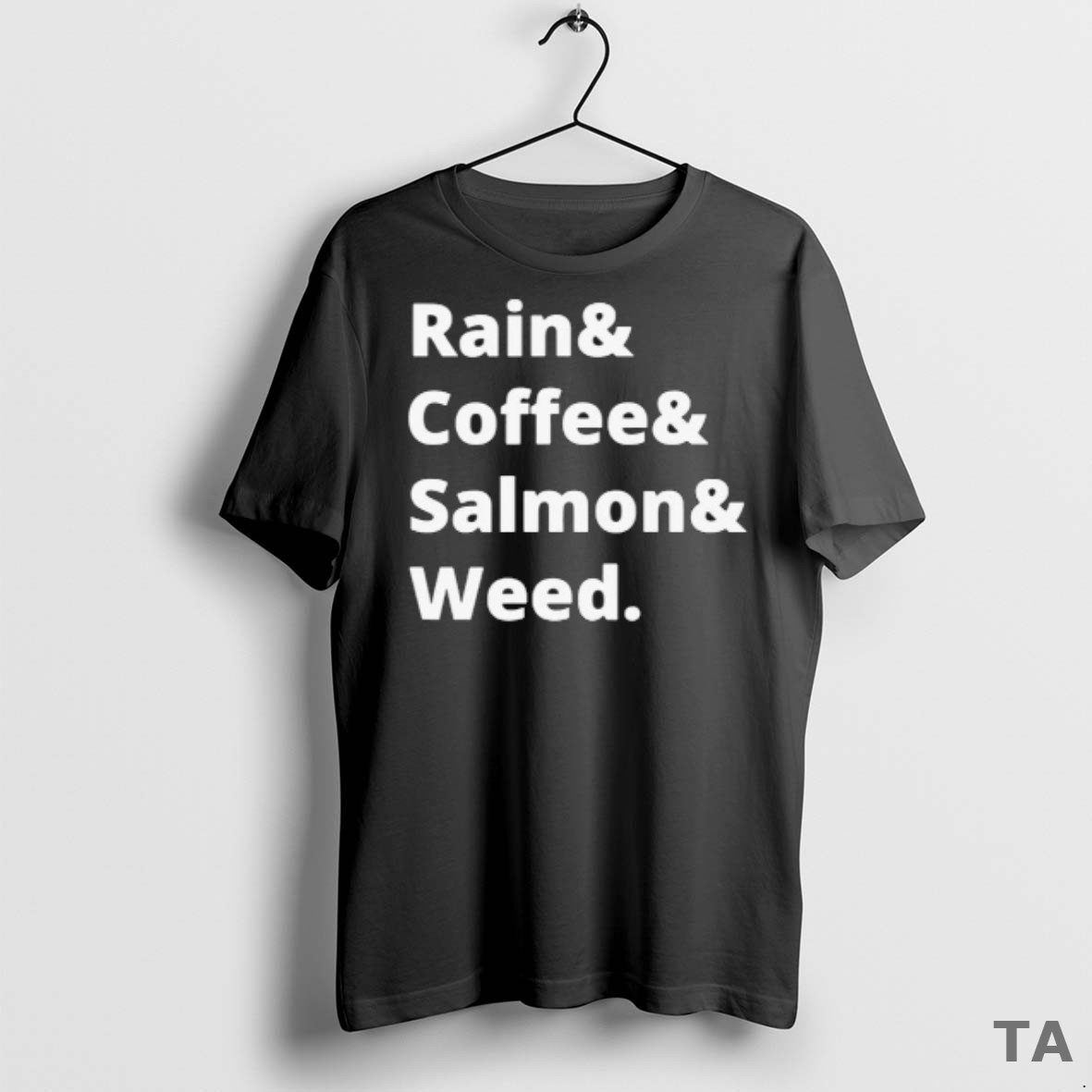 Top Rain And Coffee And Salmon And Weed T Shirt Sweater 2