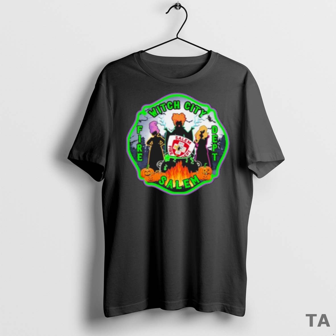 Top Salem Witch City Fire Dept Hocus Pocus Halloween T Shirt Sweater