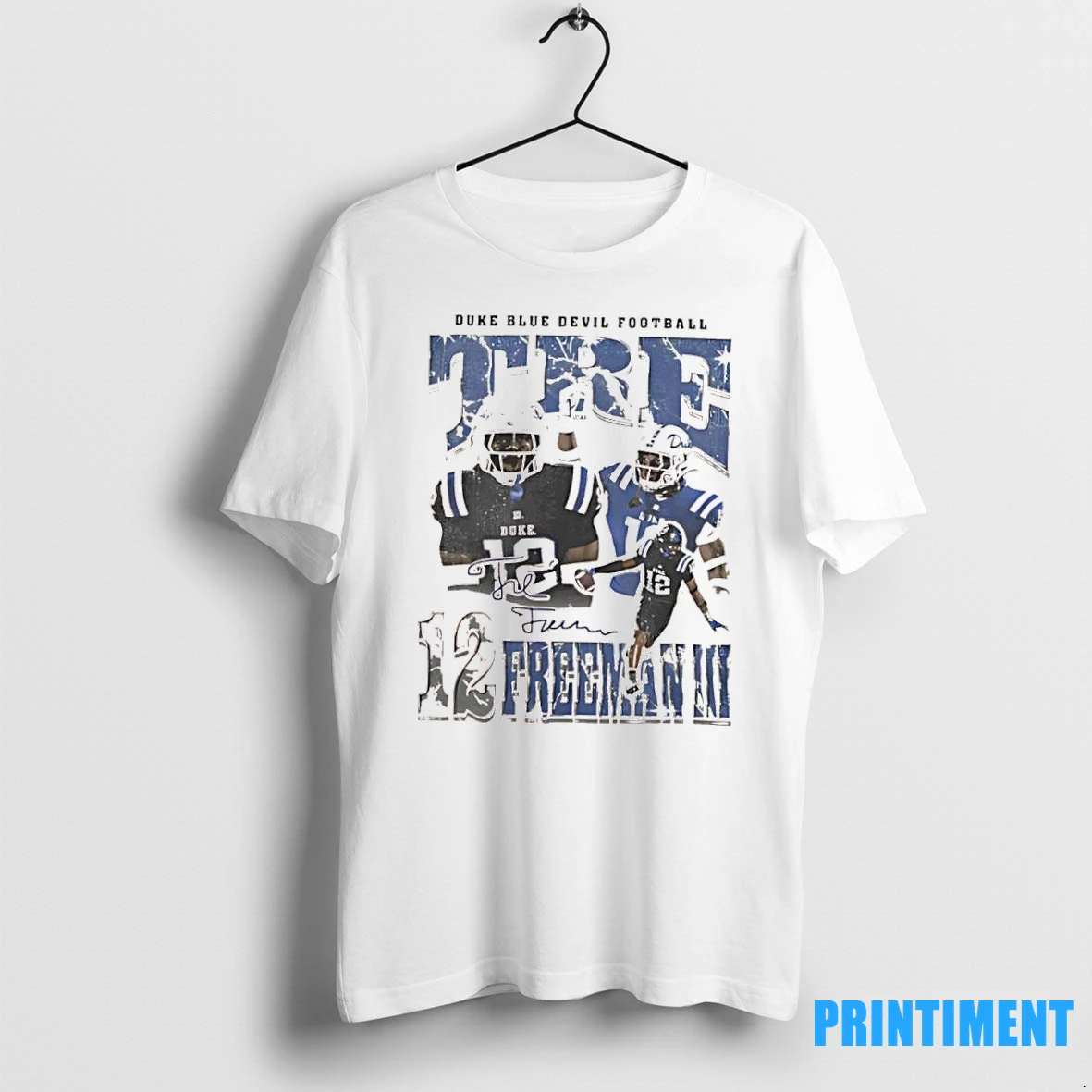 Tre Freeman Iii Duke Blue Devils Football Illustrated Player Signature Tshirts Sweater Hoodie