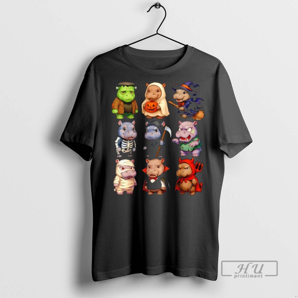 Trending Baby Hippo Ghost Zombie Witch Halloween Costume Graphic Tee Shirt Sweatshirt Hoodies
