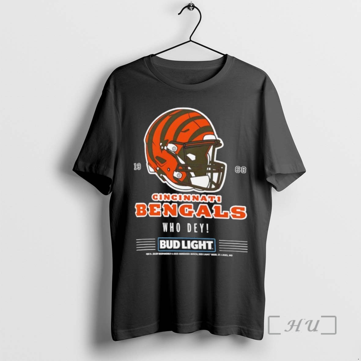 Trending Cincinnati Bengals Bud Light 1968 Who Dey Football Helmet Tee Shirt Sweater Hoodie