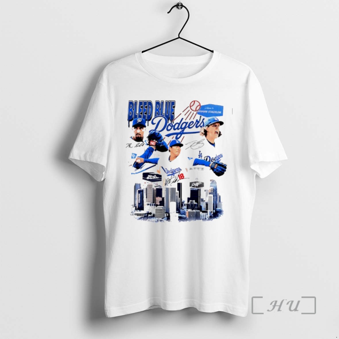 Trending Dodgers Bleed Blue Los Angeles Skyline T Shirts Sweater Hoodie 2