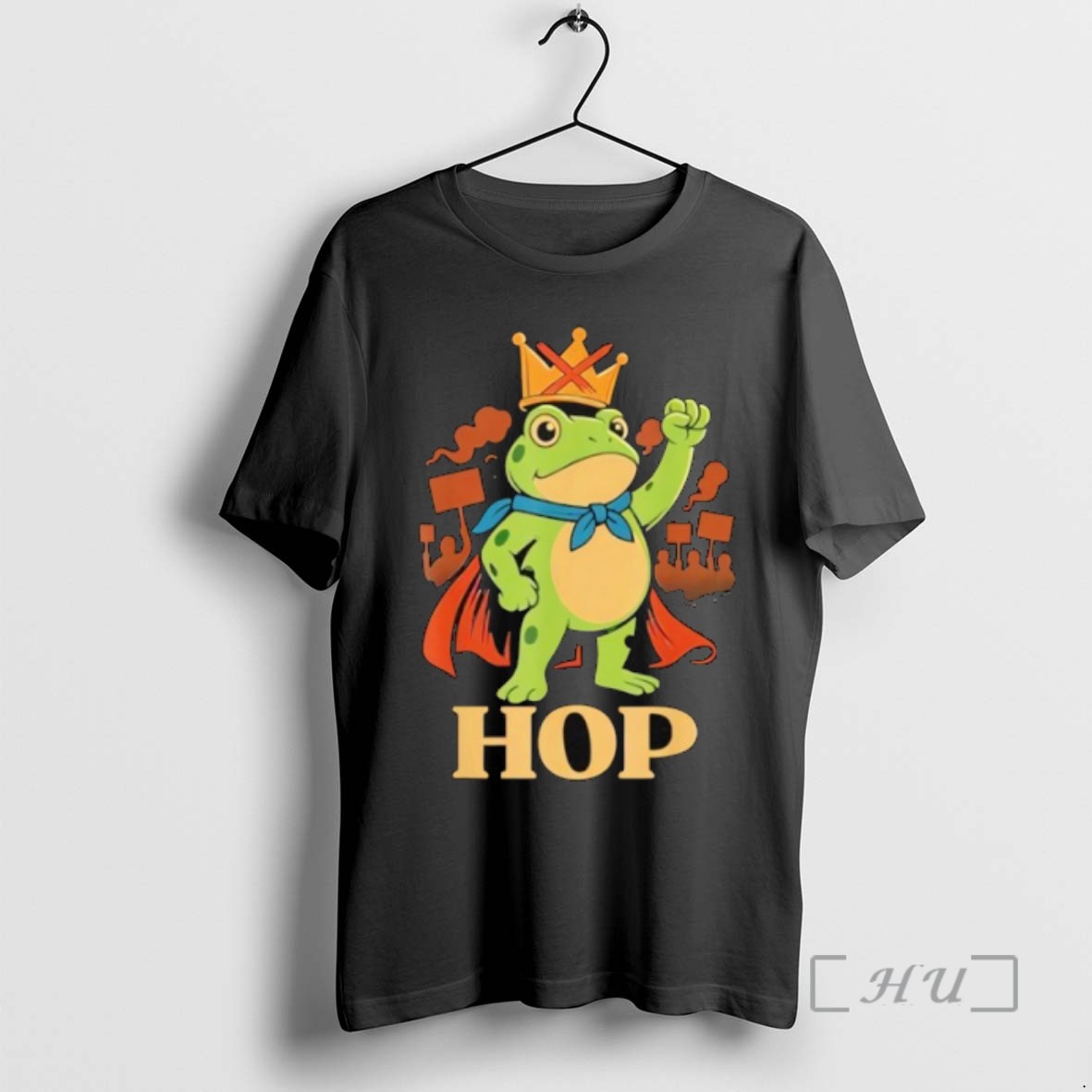 Trending Funny Portland Frog Hop Protest Resist Frog No Kings T Shirts Sweater Hoodie