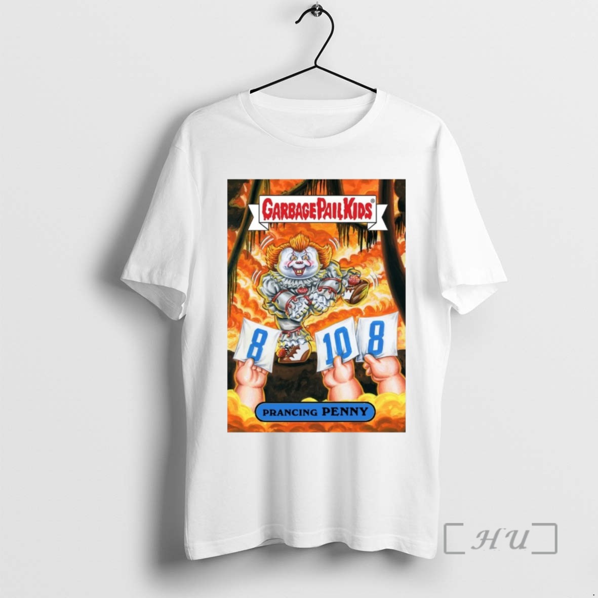 Trending Garbage Pail Kids Prancing Penny Pennywise Horror Parody Card 2025 T Shirts Sweater Hoodie