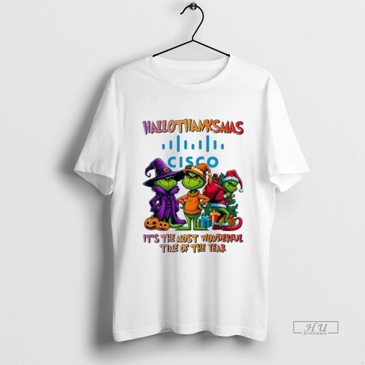 Trending Grinch X Cisco Hallothanksmas Its The Most Wonderful Time Of The Year Shirt Sweater Hoodie