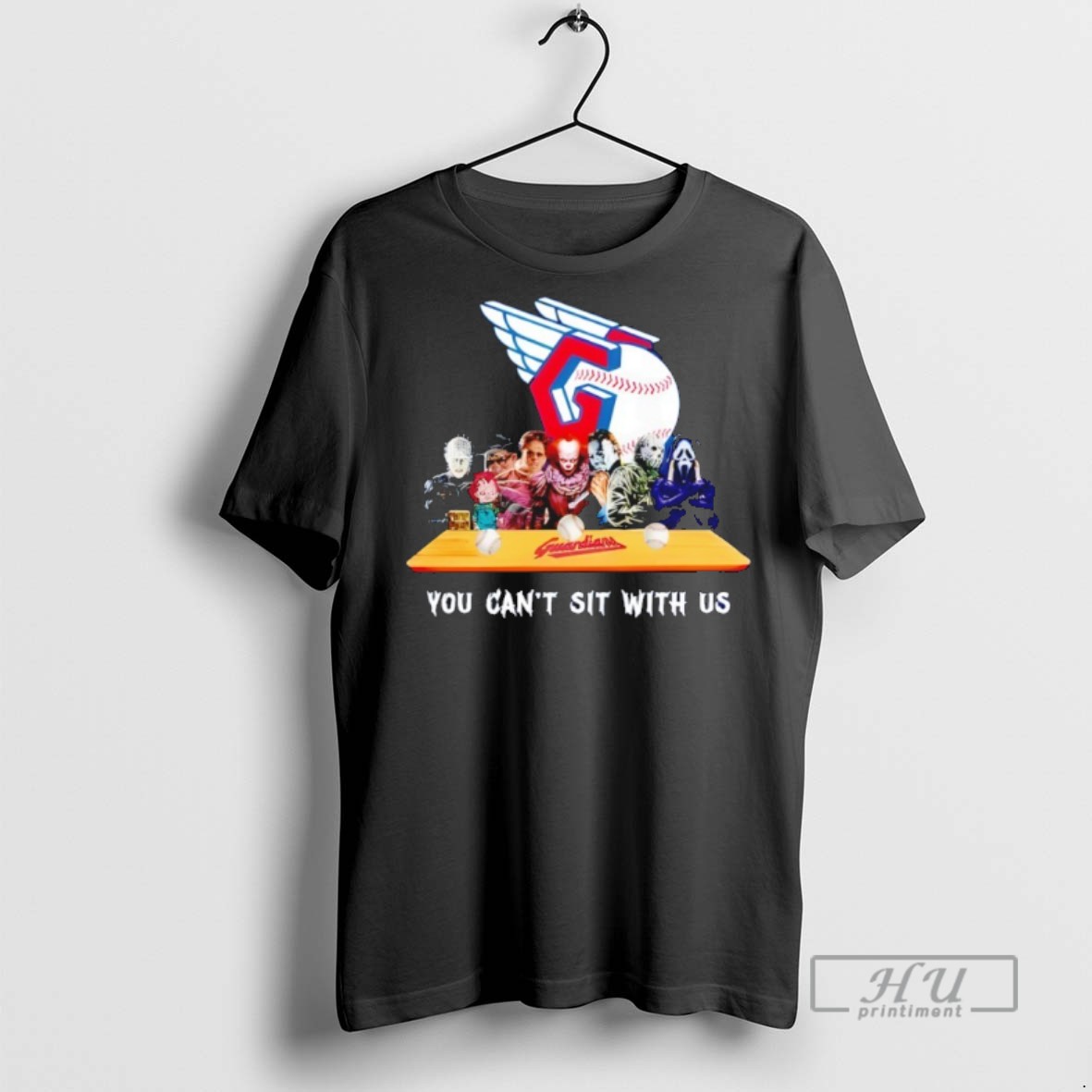 Trending Horror Movie Characters You Cant Sit With Us Cleveland Guardians Halloween Graphic Tee Shirt Sweatshirt Hoodies