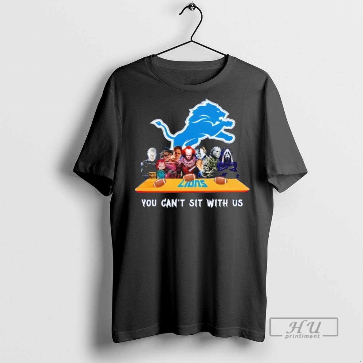 Trending Horror Movie Characters You Cant Sit With Us Detroit Lions Halloween Graphic Tee Shirt Sweatshirt Hoodies