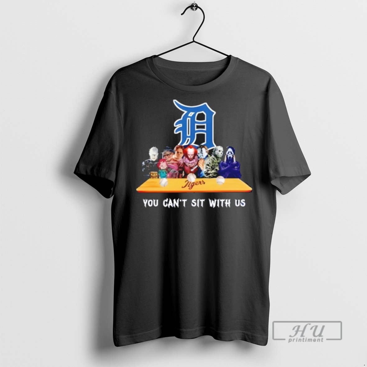 Trending Horror Movie Characters You Cant Sit With Us Detroit Tigers Halloween Graphic Tee Shirt Sweatshirt Hoodies