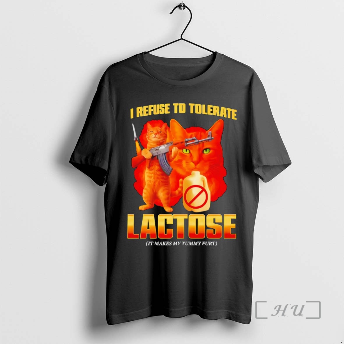 Trending I Refuse To Tolerate Lactose It Makes My Tummy Hurt Cat Meme Tee Shirt Sweater Hoodie
