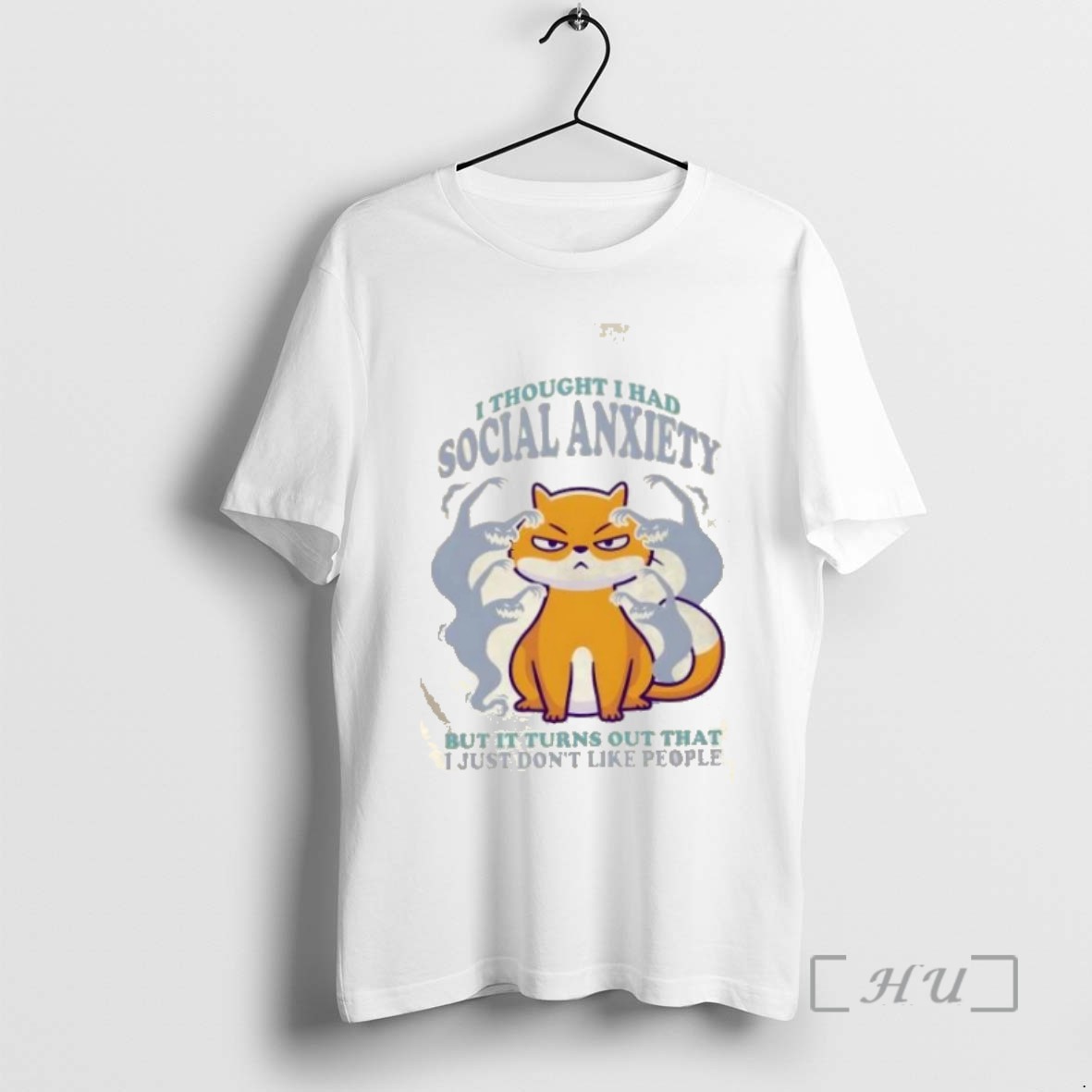 Trending Introvert Humor Cat And Ghosts I Thought I Had Social Anxiety Cat T Shirts Sweater Hoodie