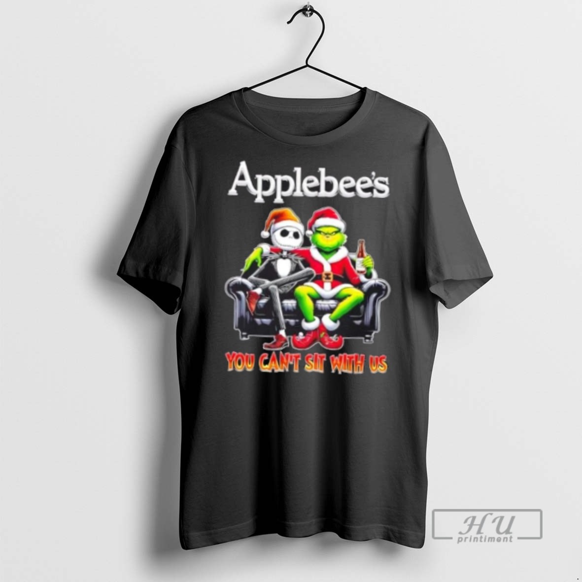 Trending Officials Applebees X Grinch And Jack Skellington Happy Hallothankmas You Cant Sit With Us T Shirt Sweatshirt Hoodies