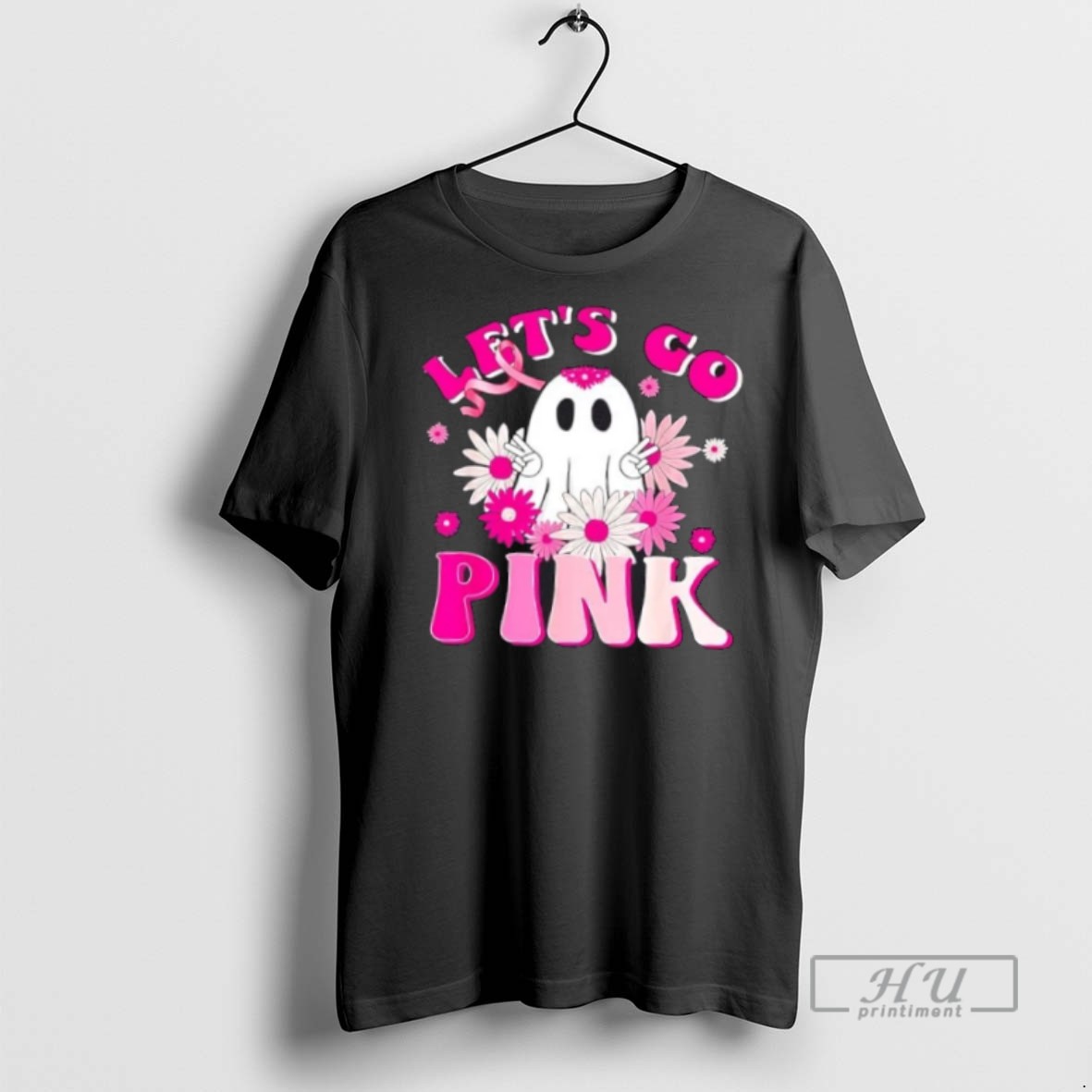Trending Officials Lets Go Pink Ghost Breast Cancer Awareness Halloween Groovy T Shirt Sweatshirt Hoodies