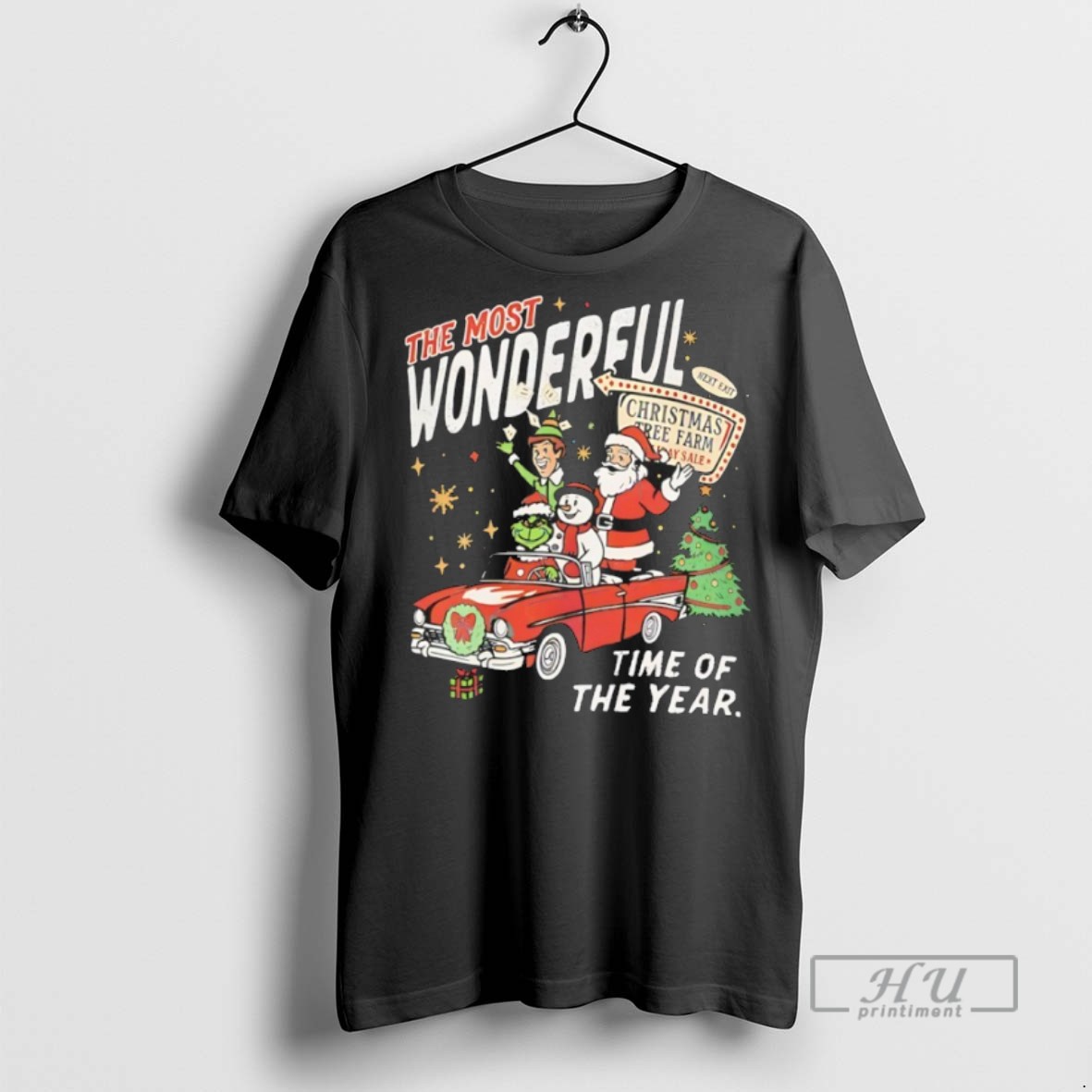 Trending Officials Santa Claus Elf Snowman And Grinch The Most Wonderful Time Of The Year Christmas T Shirt Sweatshirt Hoodies