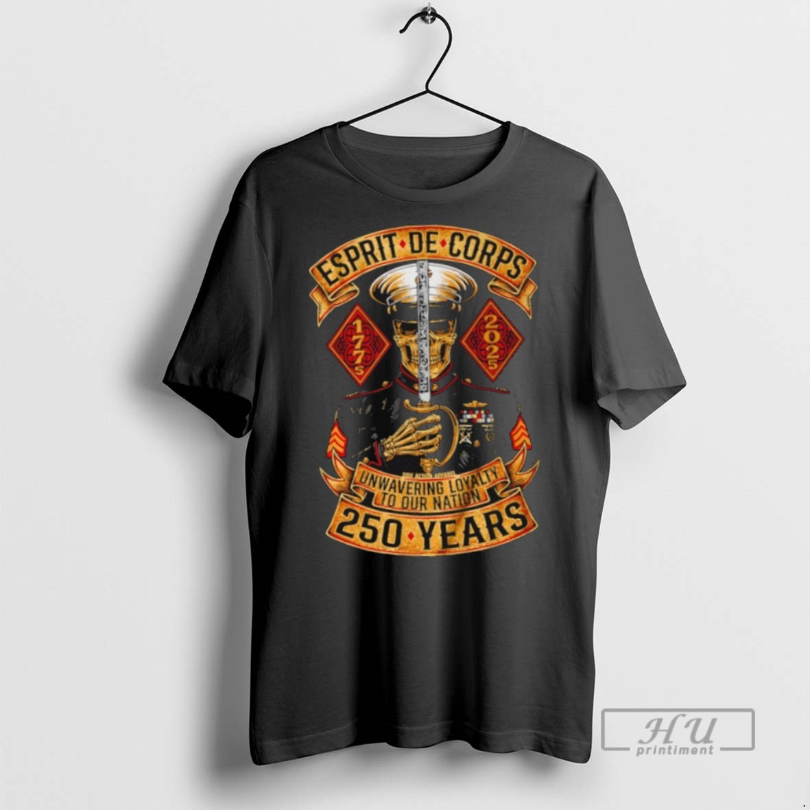 Trending Officials Skeleton Esprit De Corps Unwavering Loyalty To Our Nation 250th Year T Shirt Sweatshirt Hoodies