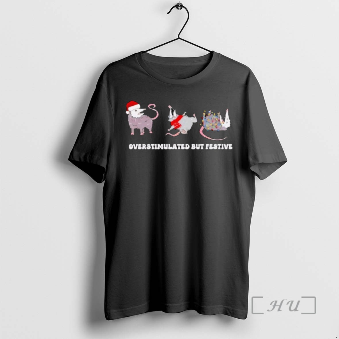 Trending Overstimulated But Festive Possum Christmas T Shirts Sweater Hoodie