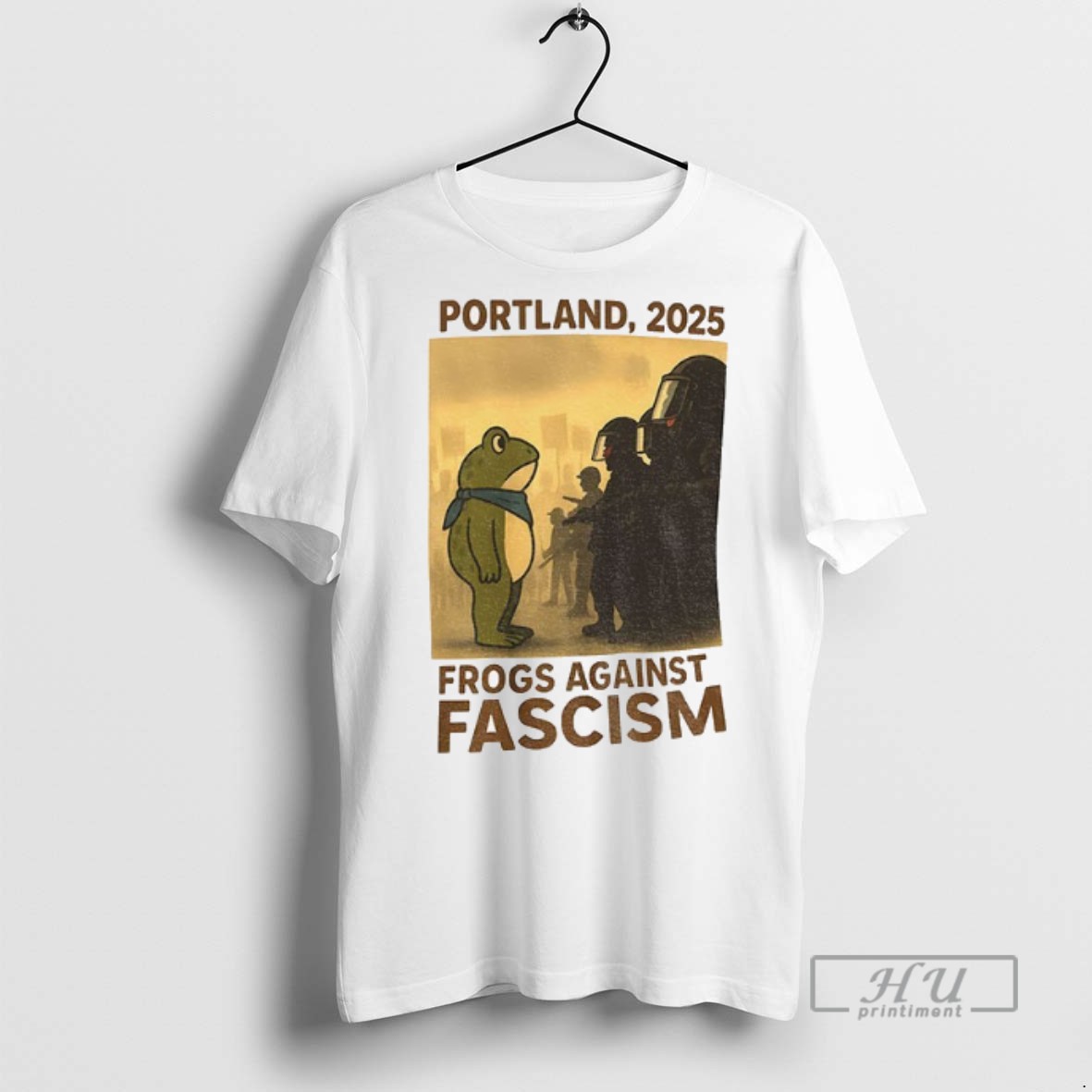 Trending Portland Frog 2025 Protest Against Fascism Ice Graphic Tee Shirt Sweatshirt Hoodies
