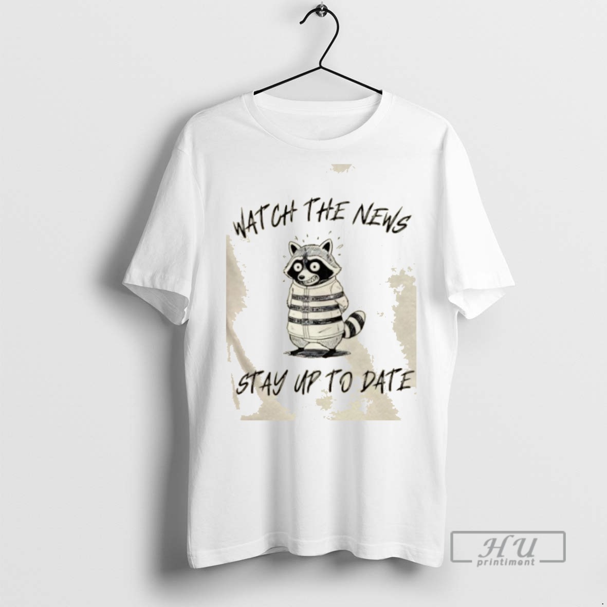 Trending Raccoon Watch The News Stay Up To Date Graphic Tee Shirts Sweatshirt Hoodies