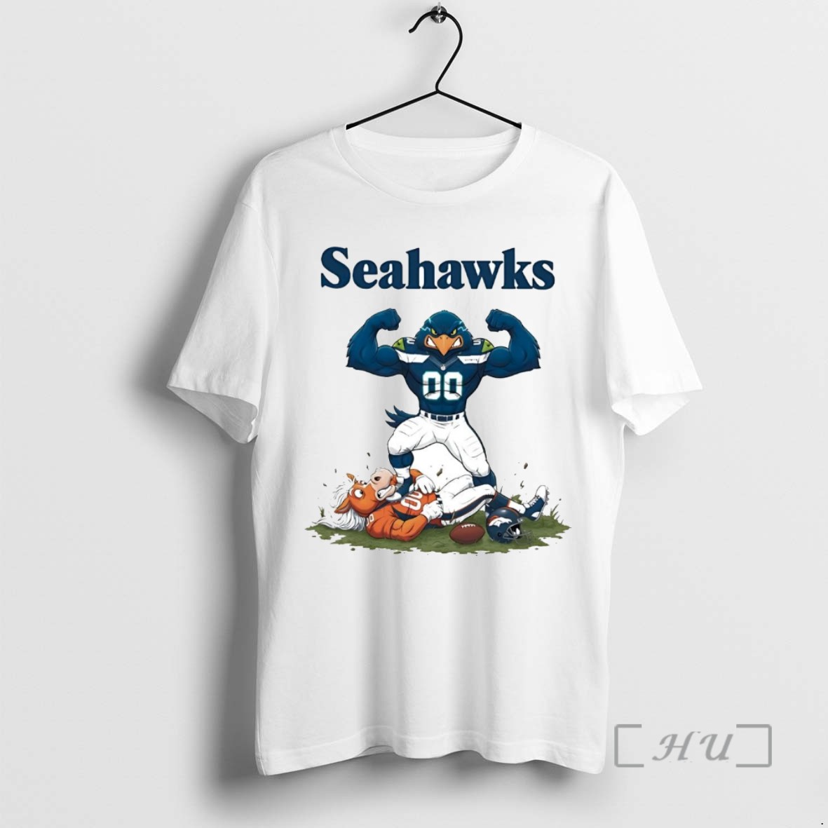 Trending Seattle Seahawks Tread On Denver Broncos Mascot T Shirts Sweater Hoodie