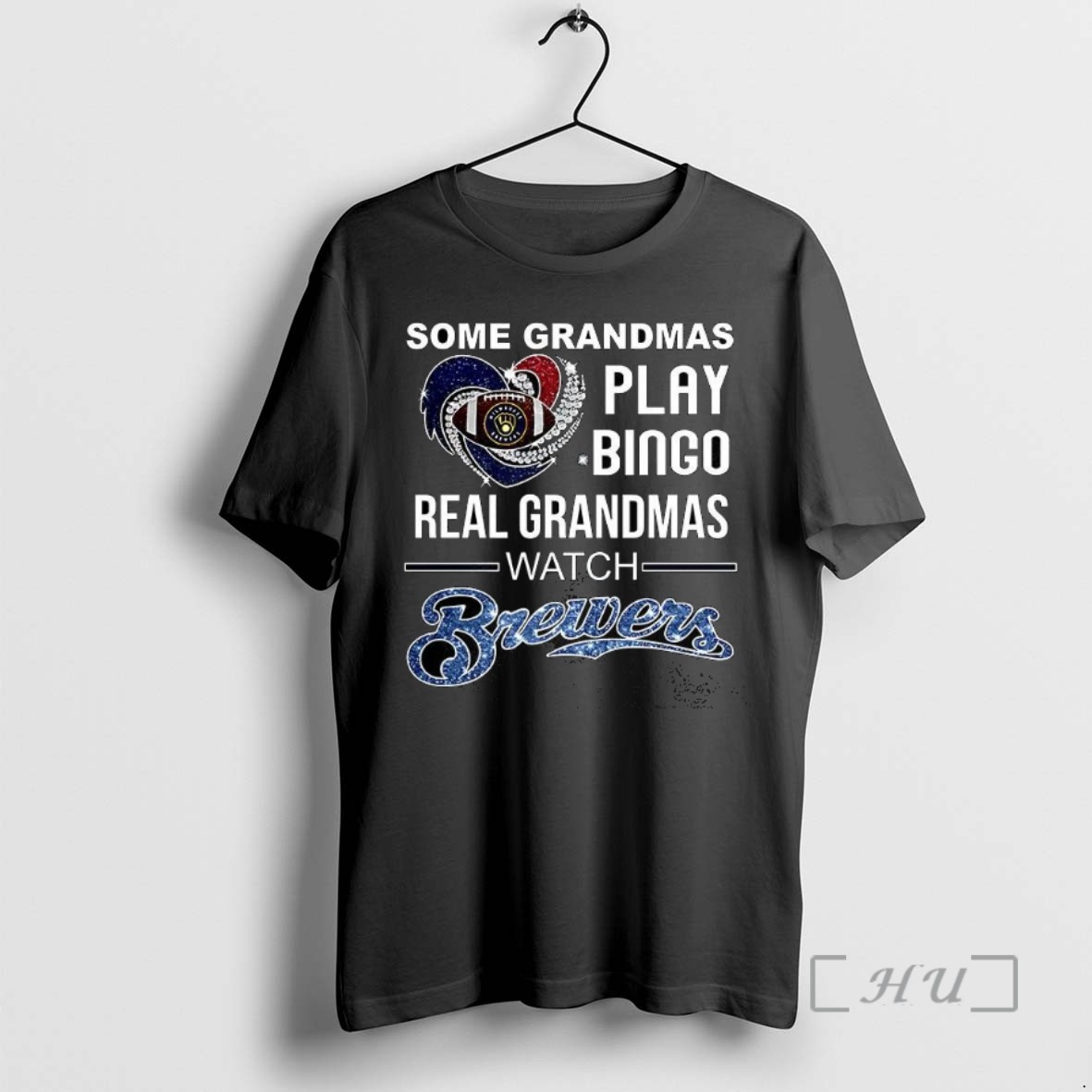 Trending Some Grandmas Play Bingo Real Grandmas Watch Milwaukee Brewers Baseball Diamond Heart T Shirts Sweater Hoodie