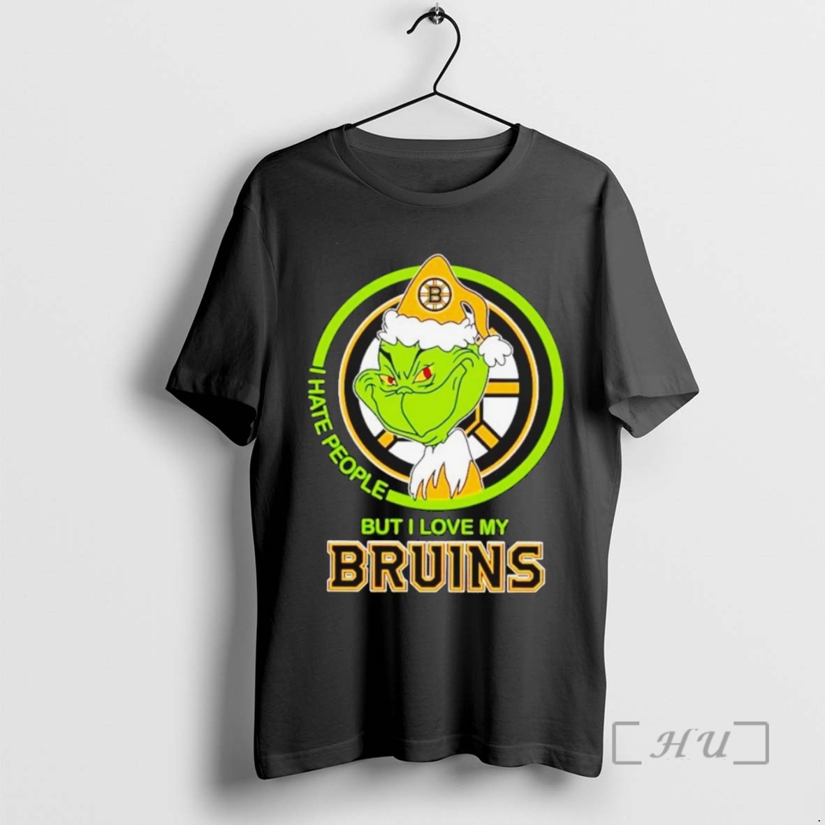 Trending The Grinch I Hate People But I Love Bruins T Shirts Sweater Hoodie
