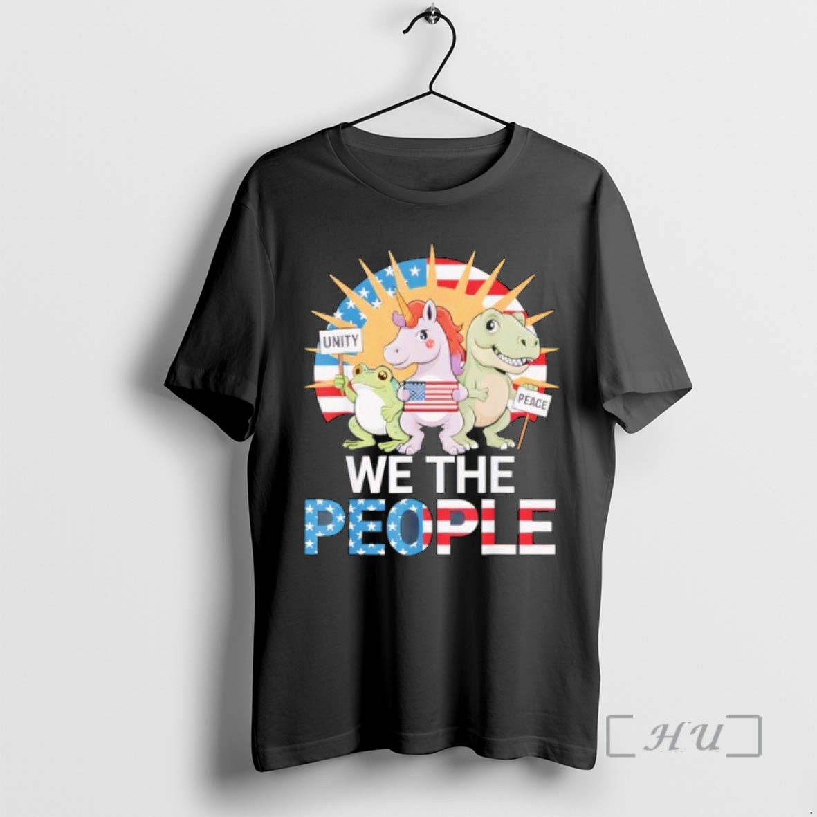 Trending We The People Funny Patriotic Us Flag Unicorn Dinosaur Frog T Shirts Sweater Hoodie