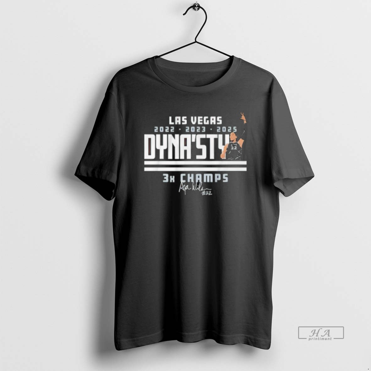Trendy Aja Wilson Las Vegas Aces Dynasty 3x Champs Signature Tee Shirt