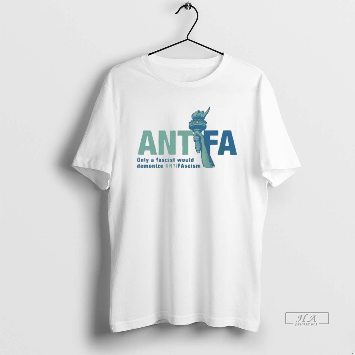 Trendy Antifa Only A Fascist Would Demonize Antifascism Mens White Tee Tee Shirt
