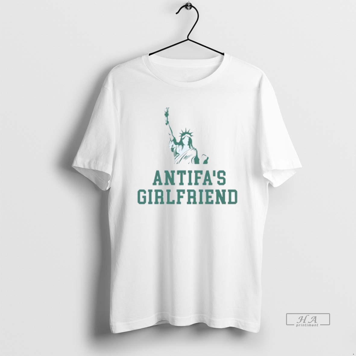 Trendy Antifas Girlfriend Statue Of Liberty Mens White Tee Tee Shirt