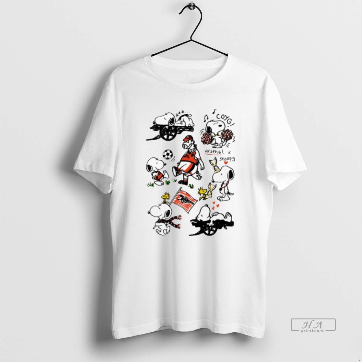 Trendy Arsenal X Snoopy Tee Shirt