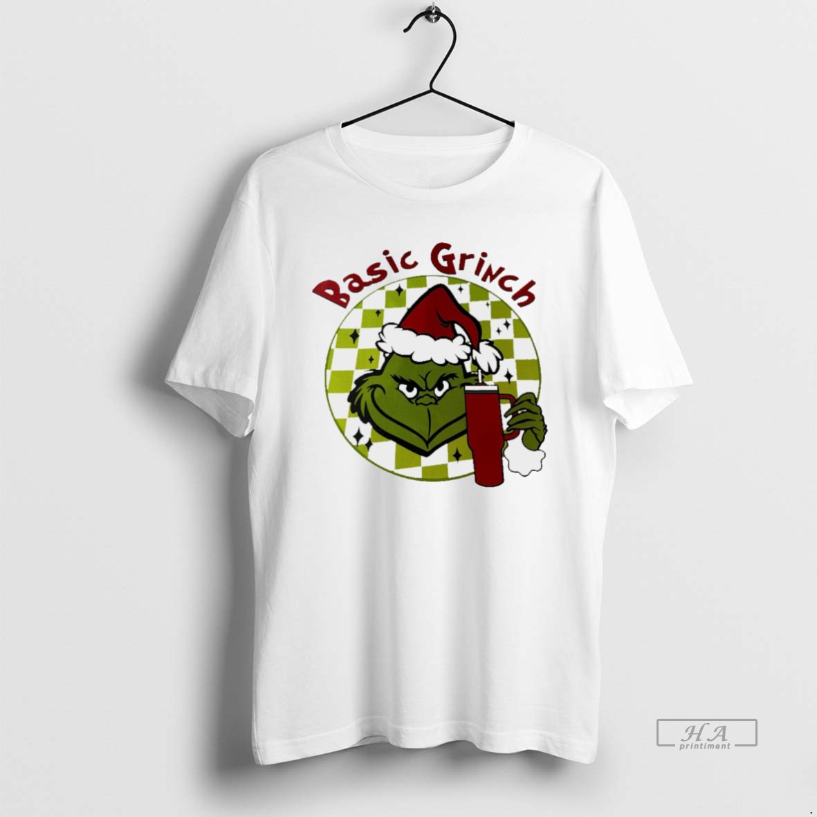 Trendy Basic Grinch Christmas White Tee Shirt