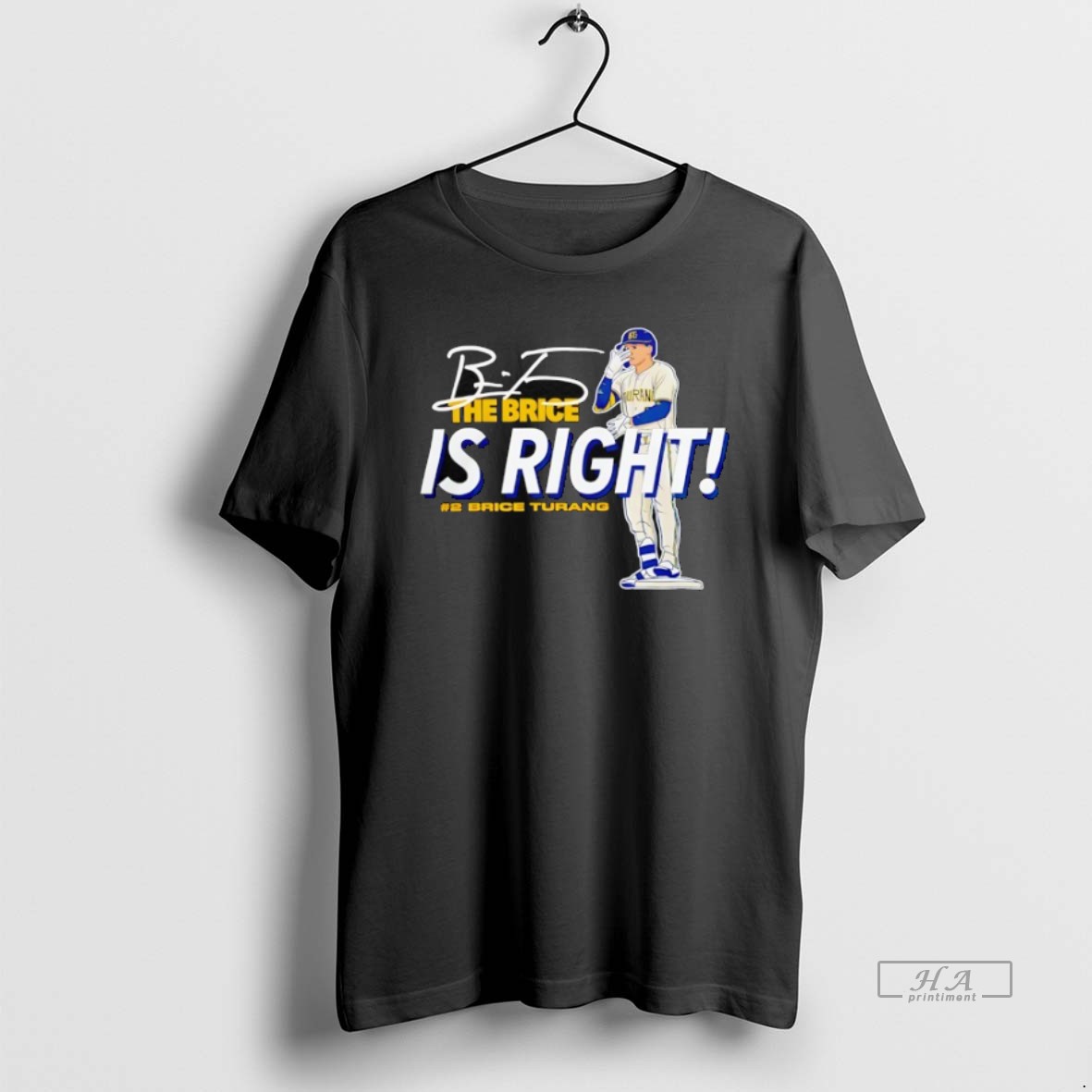 Trendy Brice Turang The Brice Is Right Milwaukee Brewers Baseball Signature Tee Shirt