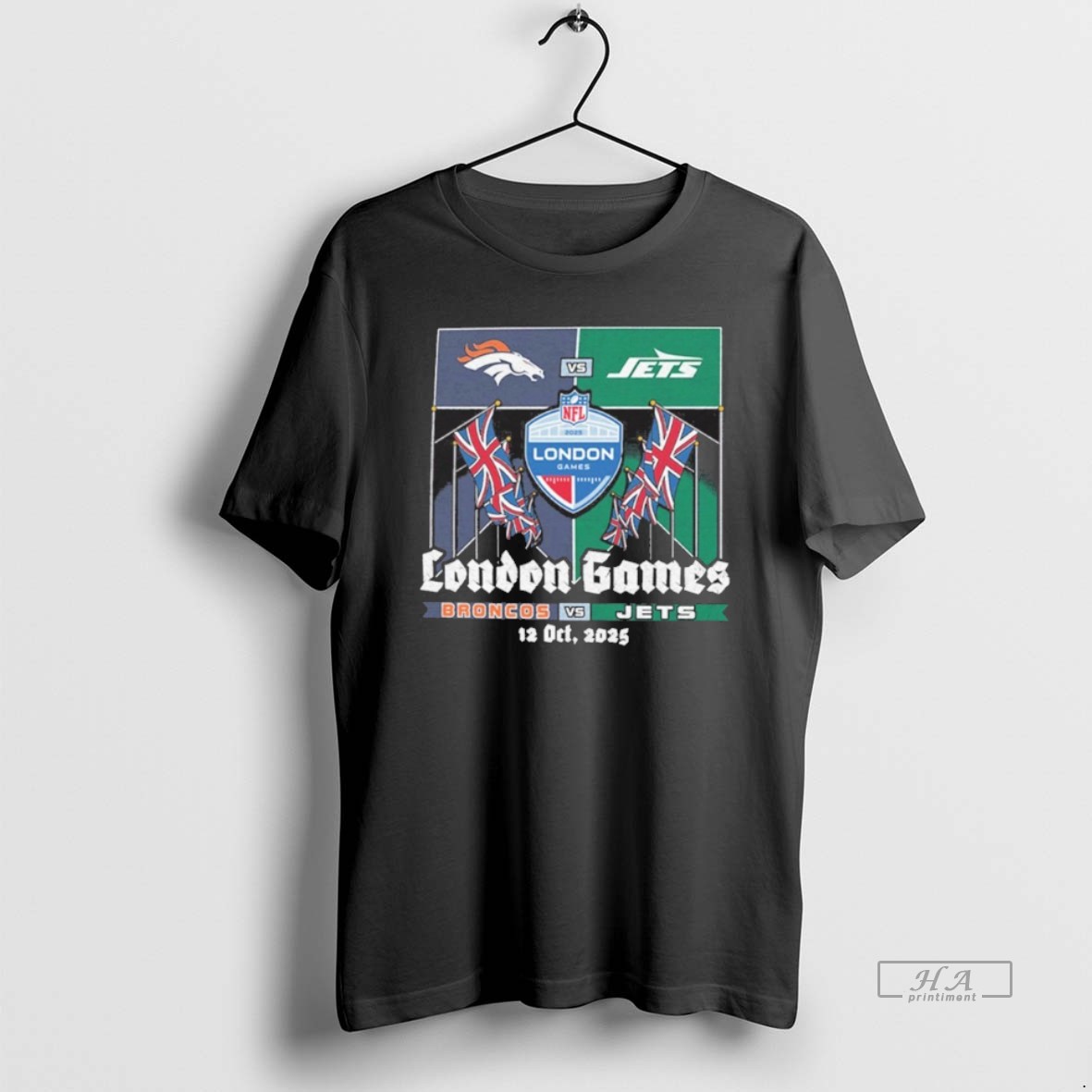 Trendy Broncos Vs Jets London Games 2025 International Nfl Tee Shirt