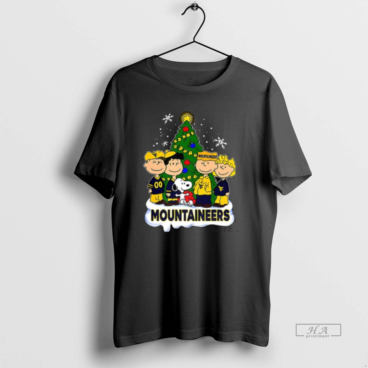 Trendy Charlie Brown Lucy Franklin Sally And West Virginia Mountaineers Football Christmas Tee Shirt