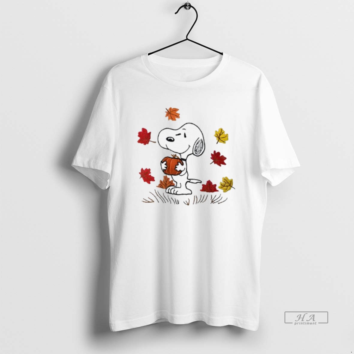 Trendy Cute Dog Snoopy Happy Fall Tee Shirt