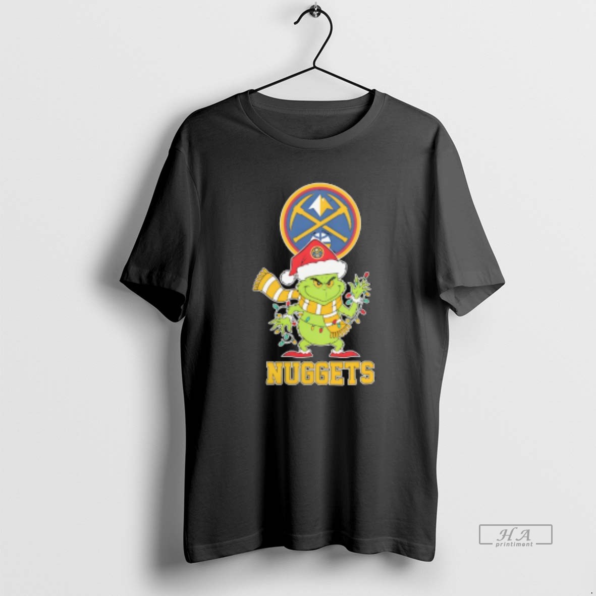 Trendy Denver Nuggets Christmas Grinch Santa Holiday Tee Shirt