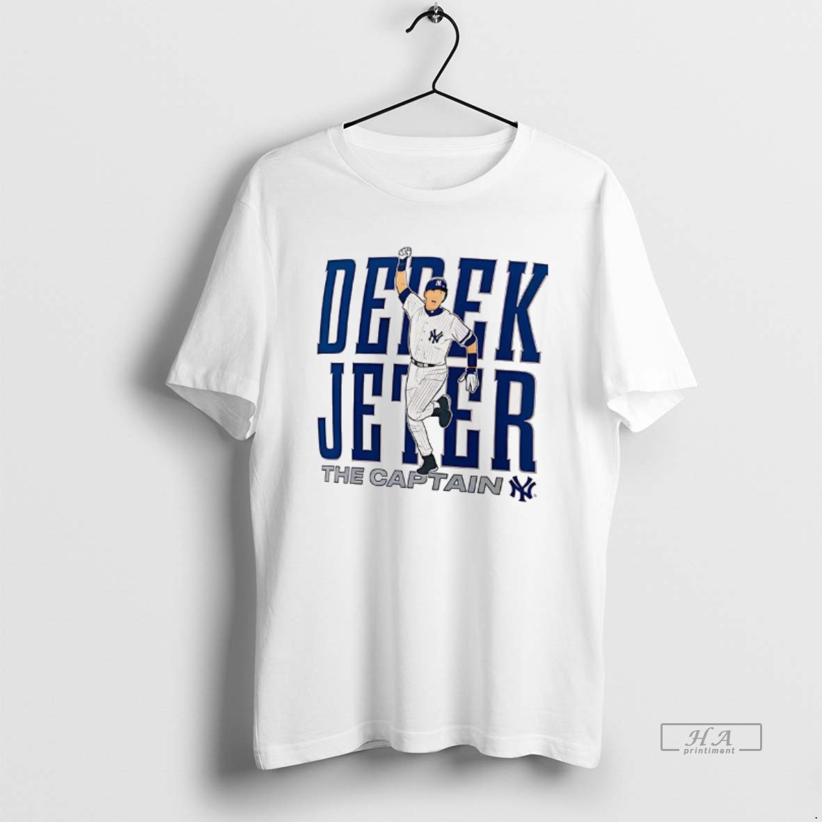 Trendy Derek Jeter New York Yankees Baseball The Captain Player Graphic Tee Shirt