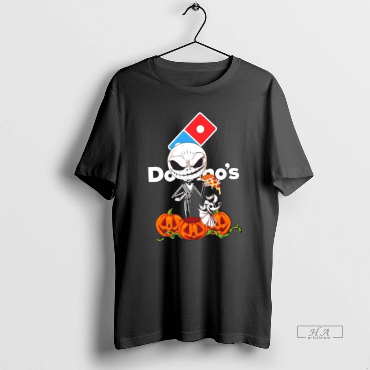 Trendy Dominos X Jack Skellington Pumpkins Halloween Tee Shirt