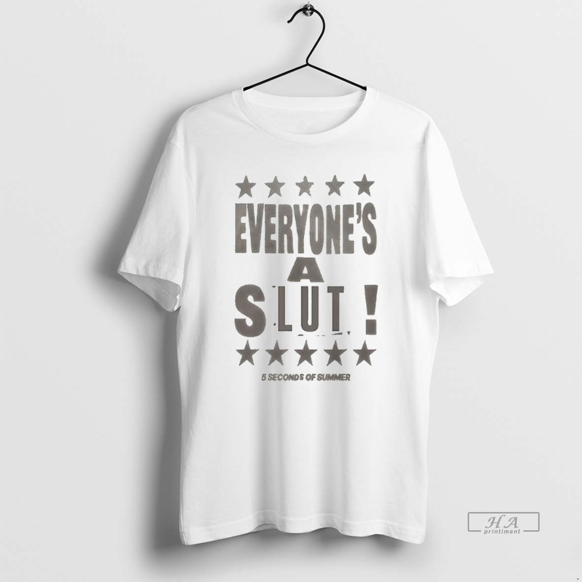 Trendy Everyones A Slut 5 Seconds Of Summer Star Tee Shirt