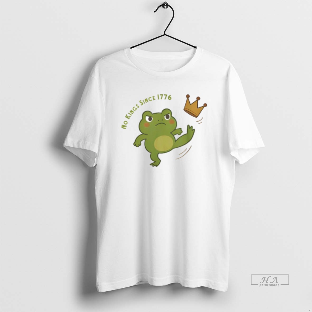 Trendy Frog Protest No Kings In America Since 1776 Tee Shirt